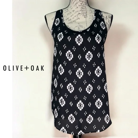 Olive & Oak Sleeveless Tank Top Black and White Size XS - Picture 4 of 16